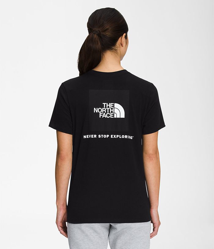The North Face Short Sleeve Box NSE Womens T-Shirts Black 298463-UXN